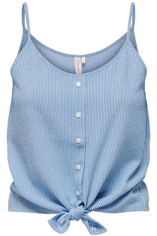 ONLLECEY SL KNOT SINGLET NOOS WVN 15299191 Cloud Dancer/MEDIUM BLUE